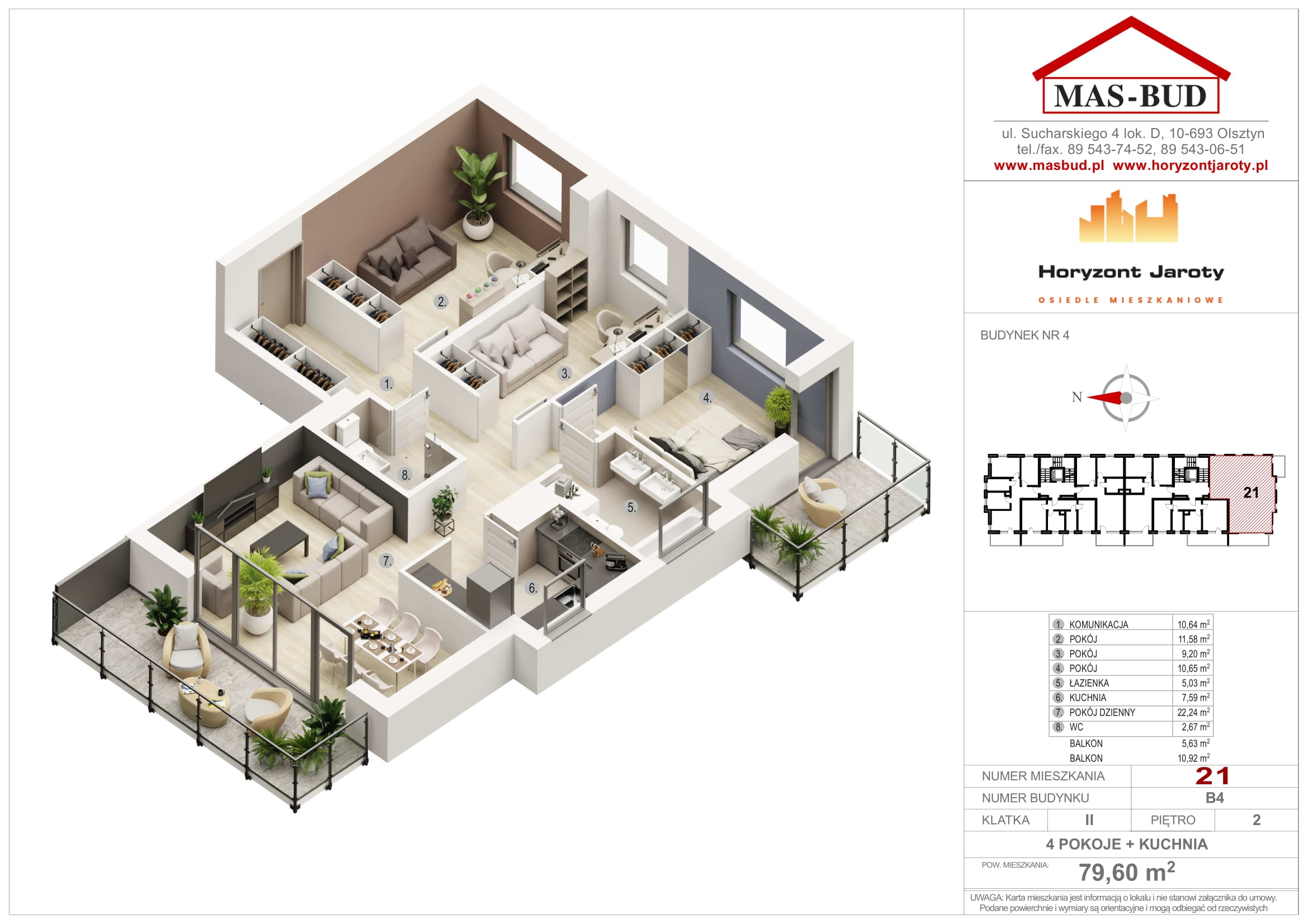 Wizualizacja - Mieszkanie 21 , Horyzont Jaroty, Piętro II piętro